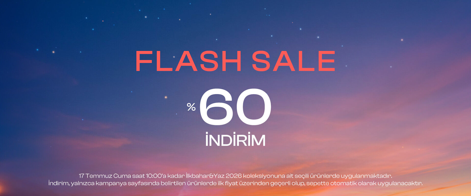 Flash Sale %60 indirim