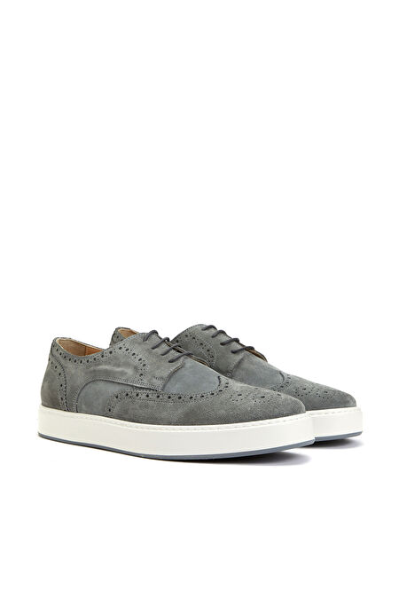 George Hogg - Camel Süet Erkek Zımbalı Deri Sneaker Ayakkabı