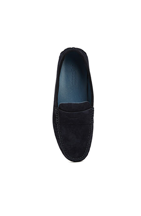 Lacivert Erkek Süet Loafer_3