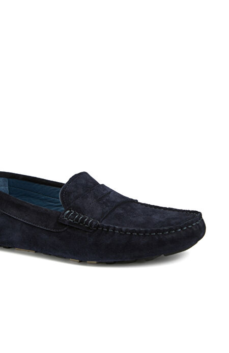Lacivert Erkek Süet Loafer_5