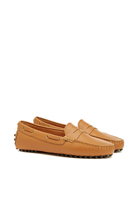 Karamel Kadın Deri Loafer_1