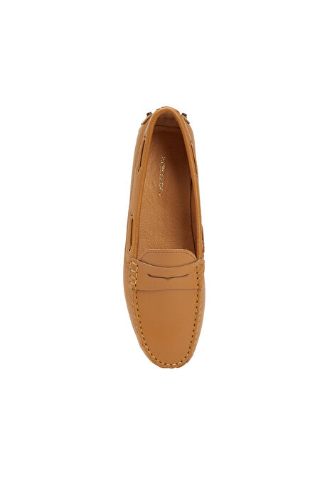 Karamel Kadın Deri Loafer_3