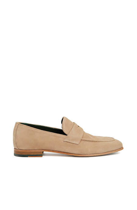 Bej Erkek Süet Loafer