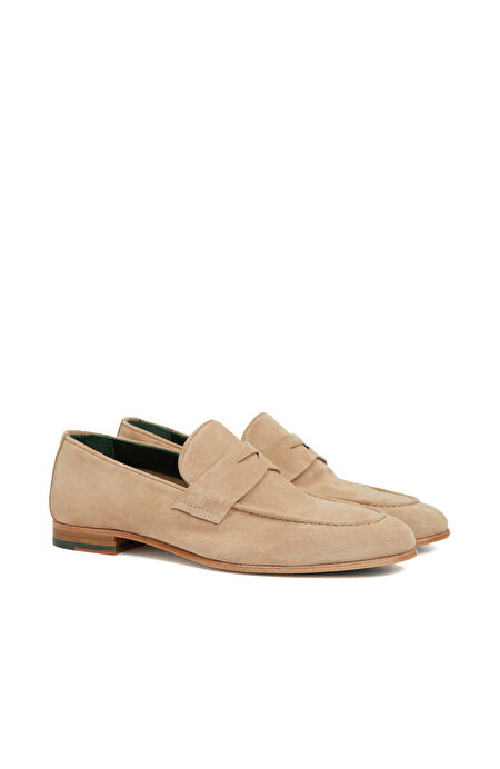 Bej Erkek Süet Loafer_1