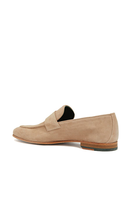 Bej Erkek Süet Loafer_2