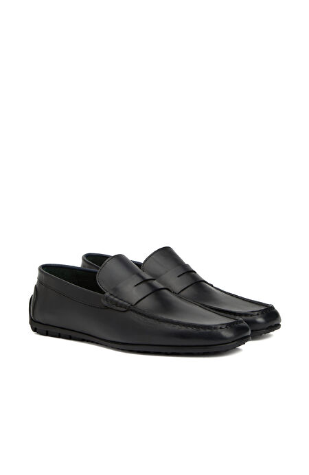 Lacivert Erkek Deri Loafer_1
