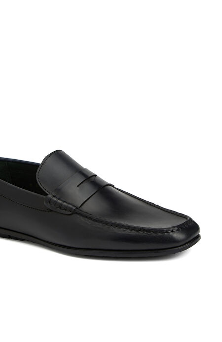 Lacivert Erkek Deri Loafer_5