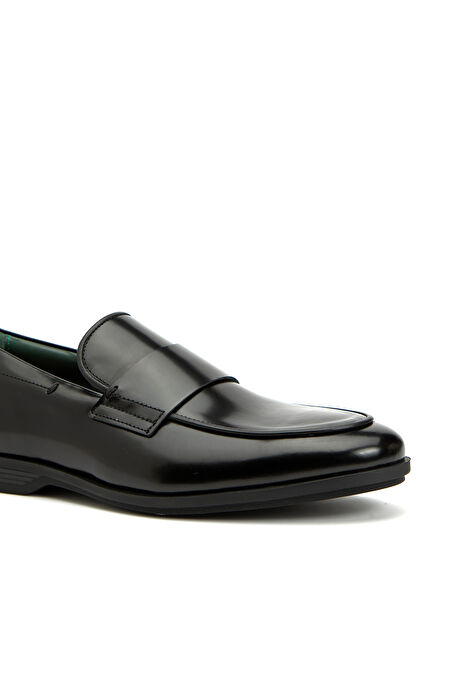 Siyah Erkek Deri Loafer_5