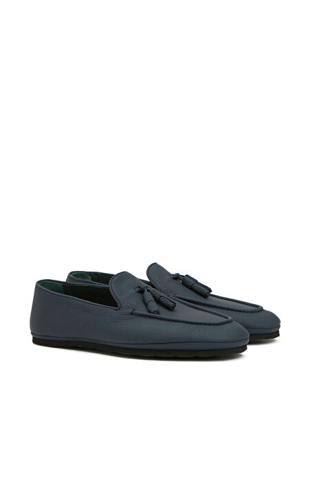 Lacivert Erkek Deri Loafer_1