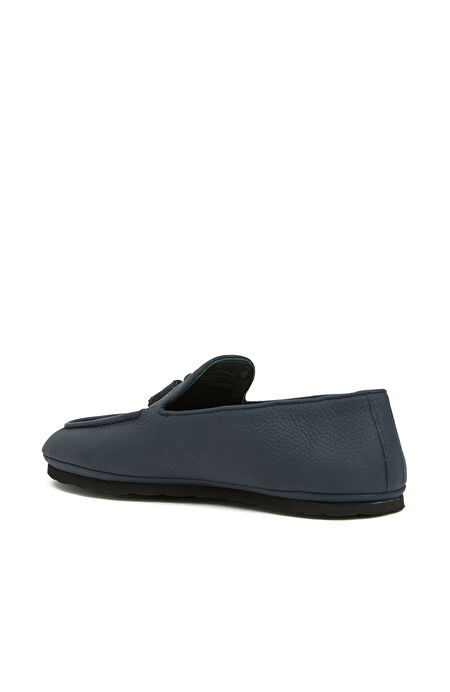 Lacivert Erkek Deri Loafer_2
