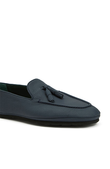 Lacivert Erkek Deri Loafer_5