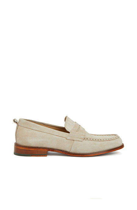 Bej Erkek Süet Loafer