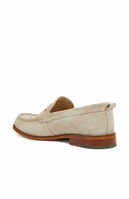 Bej Erkek Süet Loafer_2