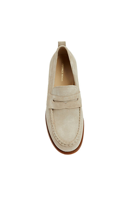 Bej Erkek Süet Loafer_3