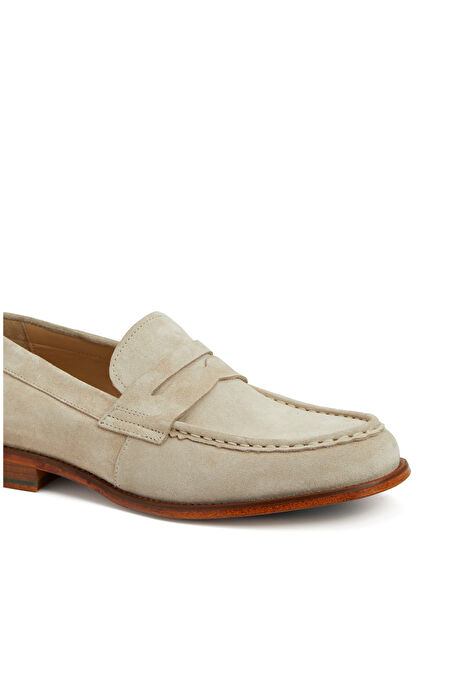 Bej Erkek Süet Loafer_5