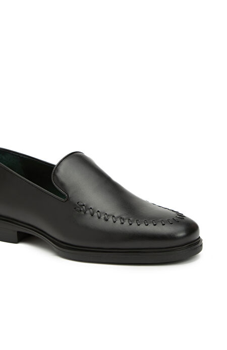 Siyah Erkek Deri Loafer_5