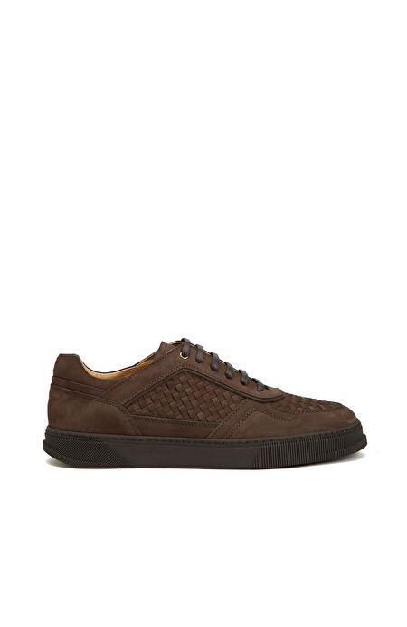 Kahverengi Erkek Deri Sneaker