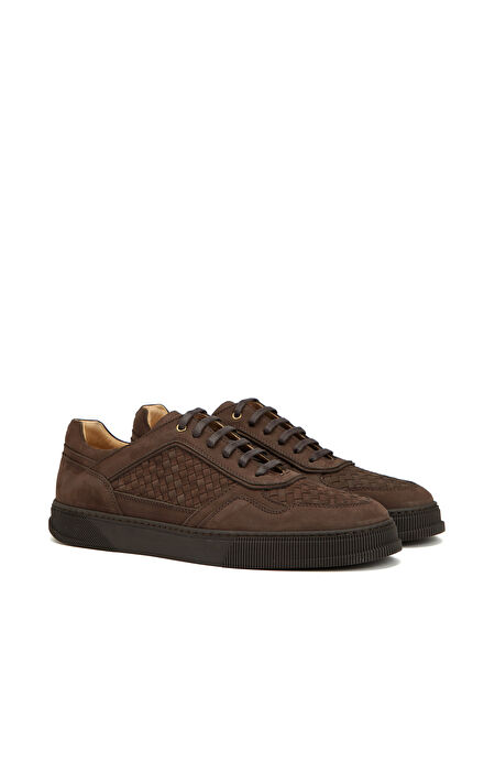 Kahverengi Erkek Deri Sneaker_1