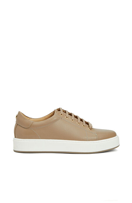 Karamel Deri Kadın Sneaker