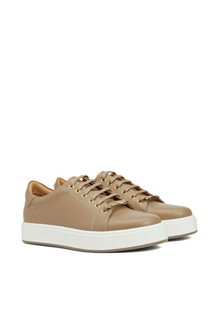 Karamel Deri Kadın Sneaker_1