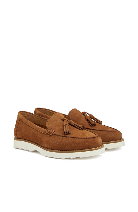 Tütün Kadın Süet Loafer_1