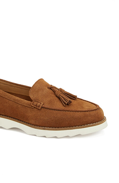 Tütün Kadın Süet Loafer_5