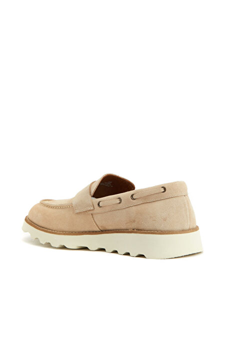 Bej Erkek Süet Loafer_2