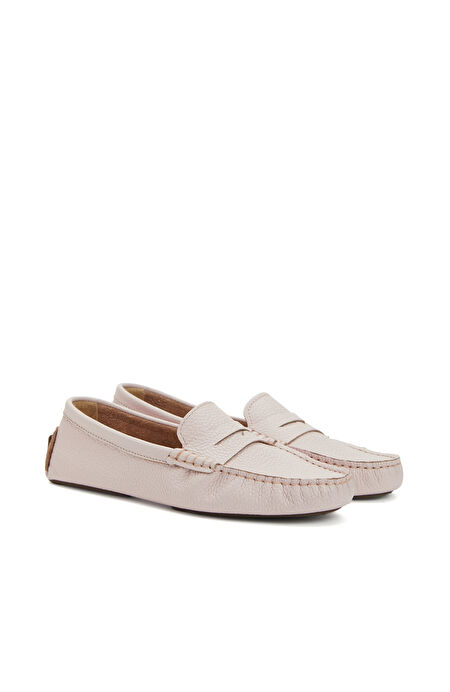 Toz Pembe Kadın Deri Loafer