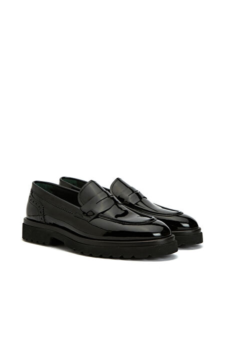 Siyah Kadın Deri Loafer_1
