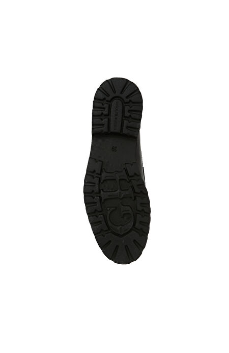 Siyah Kadın Deri Loafer_4