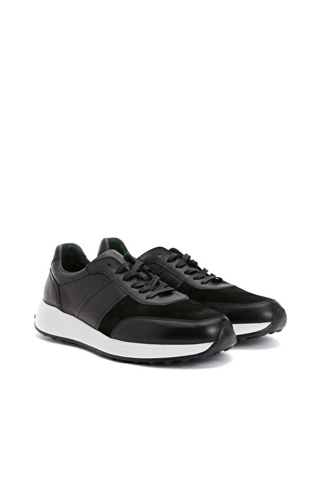 Siyah Erkek Deri Sneaker