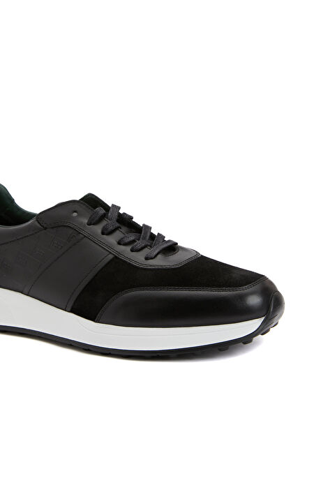 Siyah Erkek Deri Sneaker_5