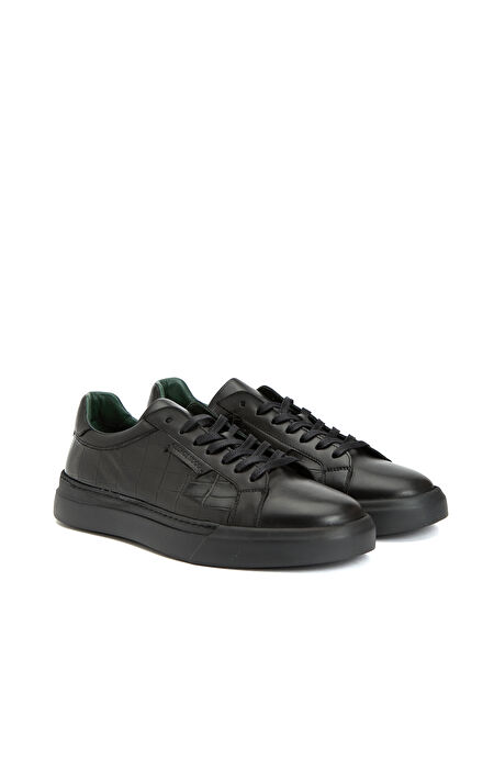 Siyah Erkek Deri Sneaker_1