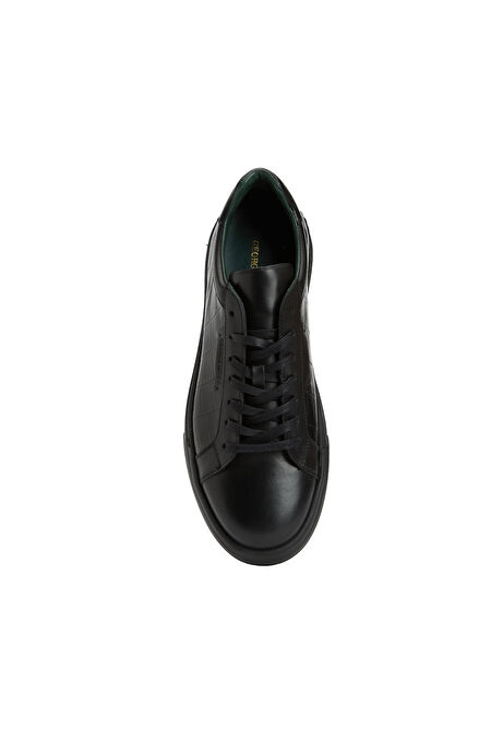 Siyah Erkek Deri Sneaker_3