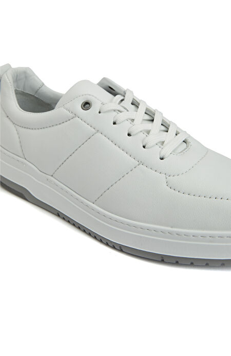Beyaz Erkek Deri Sneaker_5