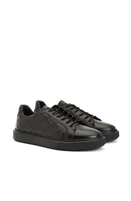 Siyah Erkek Deri Sneaker_1