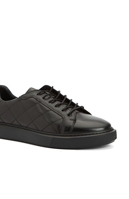 Siyah Erkek Deri Sneaker_5