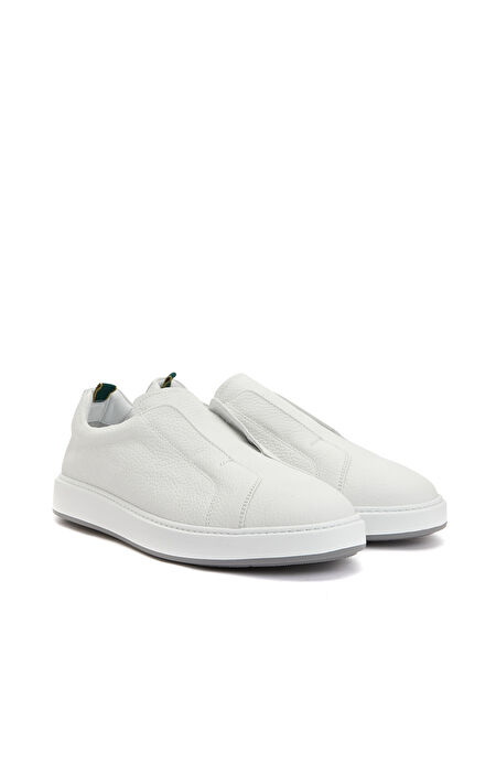 Beyaz Erkek Deri Sneaker