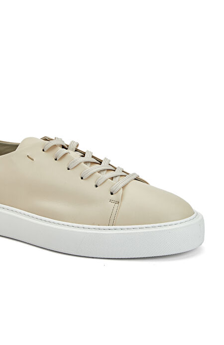 Bej Erkek Deri Sneaker_5
