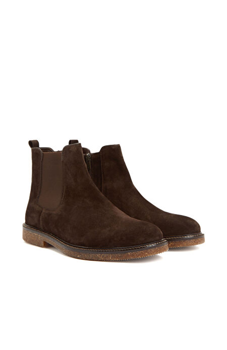 Divarese - Mink Men's Chelsea Suede Leather Boots - 5027865-542