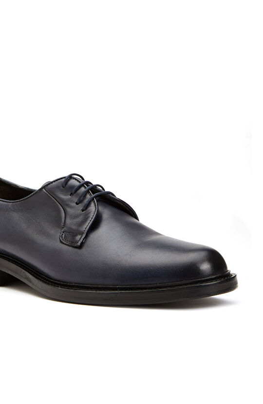 Navy Blue Men's Leather Shoes