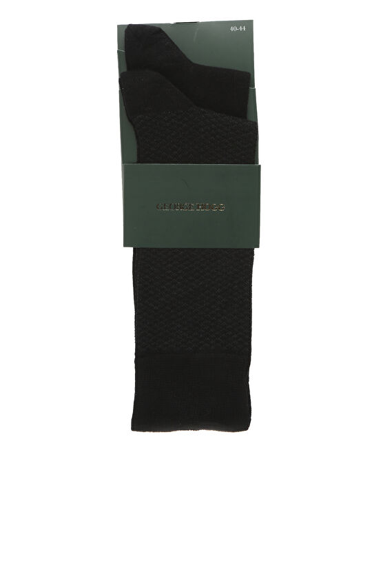 Siyah Desenli 2li Erkek Bambu Çorap Seti