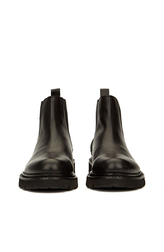Siyah Erkek Deri Chelsea Bot
