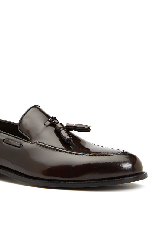 Bordo Püsküllü Erkek Deri Loafer