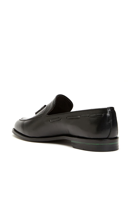 Siyah Püsküllü Erkek Deri Loafer