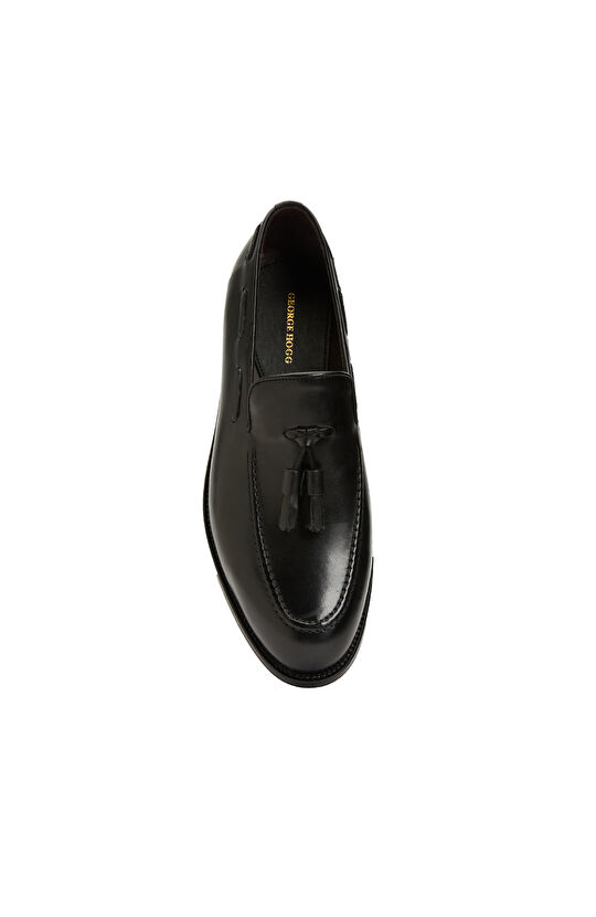 Siyah Püsküllü Erkek Deri Loafer