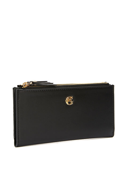 Siyah Logo Detaylı Kadın Cüzdan