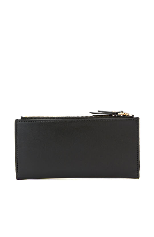 Siyah Logo Detaylı Kadın Cüzdan