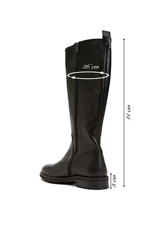 Siyah Kadın Deri Çizme