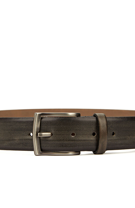 Gri Erkek Deri Kemer